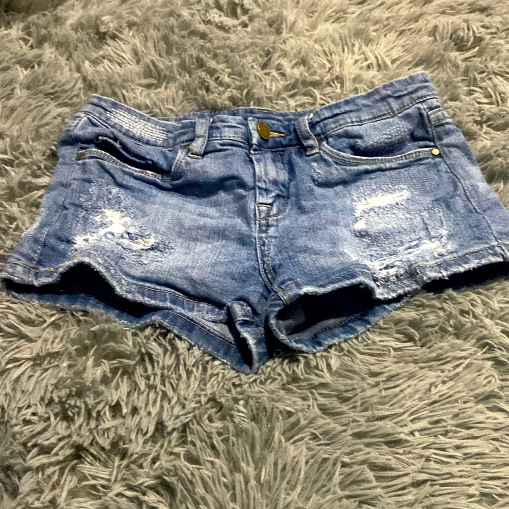 Shorts me and my sister never wear them and they are to wide for us